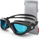 ZIONOR Swim Goggles, G1 SE Swimming Goggles Anti-Fog for Adult Men Women (One Size, A5-clear Blue Lens Black Frame)