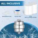 20-Stage Shower Head Filter for Hard Water, with 2 Replaceable Filter Cartridges, High Output Shower Water Filter for Removing Chlorine and fluoride,Chrome