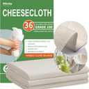 4 x Olicity Cheese Cloths, Grade 100, 36 Sq Feet, Reusable Cheese Cloth with Closed Edges Fabric Fine Mesh Cloth, Unbleached Cotton Muslin Cheesecloth for Straining,Bread,Tea,Crafts,Free Cutting - 4 Yards