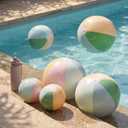 MiniInflat 5 Pcs Inflatable Beach Balls 24 & 16 Inch Pastel PVC Large Beach Balls Bulk Blow up Pool Water Game Toy for Kid Adult Birthday Luau Summer Pool Party Favors Decorations (Morandi)
