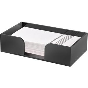 Sumnacon Napkin Holder Acrylic Guest Towel Holder Tray for Bathroom,Stylish Napkin Holder Tray Decorative Black Napkins Holders for Bathroom Toilet Dining Table Kitchen Party Holiday
