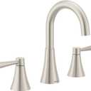 Moen Ronan Spot Resist Brushed Nickel Two-Handle Widespread Modern Bathroom Faucet, Valve Included, 84023SRN