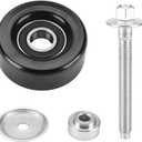 Drive Belt Idler Pulley with Bolt 17mm 0.67" Insert Dust Shield Retainer Spacer - Compatible for Mazda 3 5 6 MX-5 CX-7 - Replace Part LFH115940A
