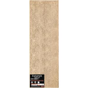 Dog Door Mat for Muddy Paws, 72" x 24" Absorbent Chenille Mud Mat for Dogs Large, Runner Dog Rugs, Trap Dirt Washable Non Slip Outdoor Indoor Entrance Rug, Beige
