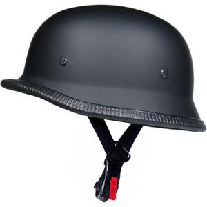 German Style Motorcycle Half Helmet Open Face Adult Men Women DOT Approved Retro Helmet，Matte Black (Middle)
