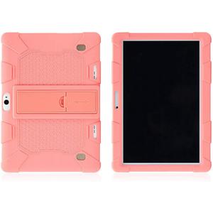 Arinda Universal Shockproof Silicone Stand Case Cover for 10.1 Inch Android Tablet PC Protective (Pink)