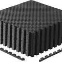 CAP Barbell Exercise Puzzle Mats Packs Tiles 24"x24" x 1/2" | Multiple Options (Tatami Pattern - Black - 3- Pack - 18 Tiles)