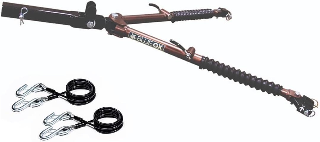 Blue Ox BX7420 Avail Tow Bar 2" Receiver | Tows Up to 10,000 lbs | Self-Aligning Tow Bar Steel Construction | Easy Fold and Store in RV | Safety Cables Included | Cinnamon Coffee Metallic Color