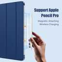 Wenlaty for iPad Pro 11 Inch Case (M5/M4) 2025/2024 6th/5th Generation, Super Slim & Lightweight Trifold Stand Protective Case with Clear Matte Hard PC Back and TPU Cover, Auto Sleep/Wake, Sea Blue