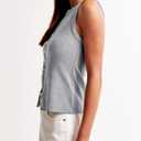 Cioatin Women Ribbed Button Down Tank Tops Sleeveless Crew Neck Slim Fit Open Front Crop Vest Going Out Y2K Clothes Heather Gray (S)