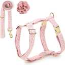 Pink Big Dog Harness Set Lightweight Pet Wedding Birthday Party Harness with Leash & Handle for Medium Large Dogs L