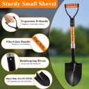28 Inch Shovel for Digging, Heavy Duty Round Point Garden Shovel with D-Handle Fiberglass Handle, Portable Small Shovel for Gardening Landscaping Camping Snow Removal Beach Car Emergency Tool