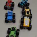 Monster Trucks Toys for Boys and Girls, 4-Wheel Drive Friction Powered 6-Pack Push and Go Toy Cars with Giant Wheels, 360 Crazy Stunts, Age 3, 4-7 and Above (6 Pack)