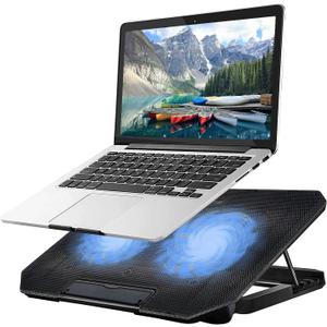 Laptop Cooling pad Laptop Cooler Stand Laptop Fan Cooling pad for 11-15.6 Inch Gaming Notebooks, 2 Turbine Fans,4 Angle Adjustable Laptop Cooling Stand (Black)