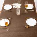 AUSSPVOCT Textured Tablecloth Rectangle 60x84 Water Resistant Spill-Proof Wipeable Fall Table Cloth Wrinkle Free Fabric Dining Table Cover for Thanksgiving Party Farmhouse Kitchen Decor Tablecloths (Coffee)