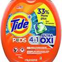 Tide PODS 4 in 1 Ultra Oxi Laundry Detergent Soap Pods, High Efficiency (HE), 73 Count, 4 pack