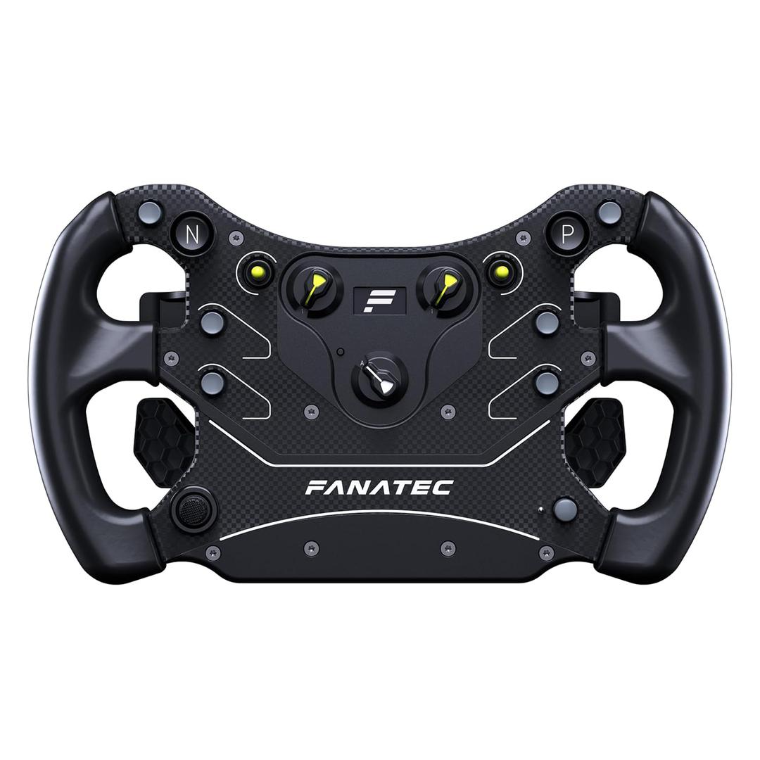 Corsair FANATEC Sim Racing CSL Steering Wheel GT3  Overmolded Grips, Custom Magnetic Shifters, Dual Analog Paddles, OLED Display, QR2 Lite Wheel-Side Preinstalled  PC, Xbox