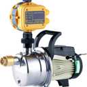 3/4HP water pressure booster pump with Smart Controller for whole houseSelf-priming Jet Transfer Pump Pressure Switch Automatic System 110v AC for Lawn Garden Sprinkler Irrigation