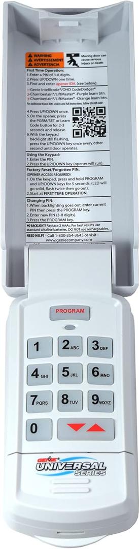 Genie Genuine GUK-R Wireless Universal Garage Door Opener Keypad, Compatible with LiftMaster, Chamberlain, Genie, Craftsman and More