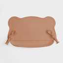 AXXXEST Silicone Placemats for Babies & Toddlers - Deep Food Catcher Pocket & Stable Base for Restaurants, Travel Essentials Set with Storage Pouch (3-Piece Set) Brown