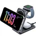 Miracase 3 in 1 Wireless Charging Station for Apple Multiple Devices, Qi2 Certified 15W Fast Charging Foldable Magnetic Charger Stand for MagSafe iPhone 17/16/15/14/13/12, Apple Watch, AirPods