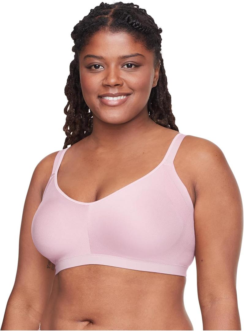 Warner's Women's Easy Does It Underarm-smoothing With Seamless Stretch Wireless Lightly Lined Comfort Bra (Medium, Lilac)