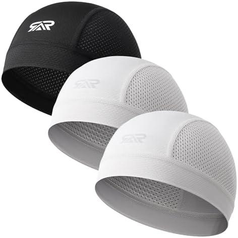 THINDUST 3 Pcs Breathable Mesh Skull Cap,Lightweight Quick Dry Sports Helmet Liner for Men Women, Cooling Cycling Beanies
