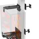 JOY worker Upgraded Under Desk PC Mount for Standing Desk, Clamp-On Desk Leg Computer Mount with Extra Protective Arms, Adjustable Computer Case CPU Holder Holds Up to 44lbs, Black