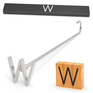 Steak Branding Irons Personalized for Steak, Buns, Wood & Leather | Personalized Stainless Steel BBQ Brander | Branding Stick with Gift Box | 12" Hand-Forged Handle (3" Letter, W)