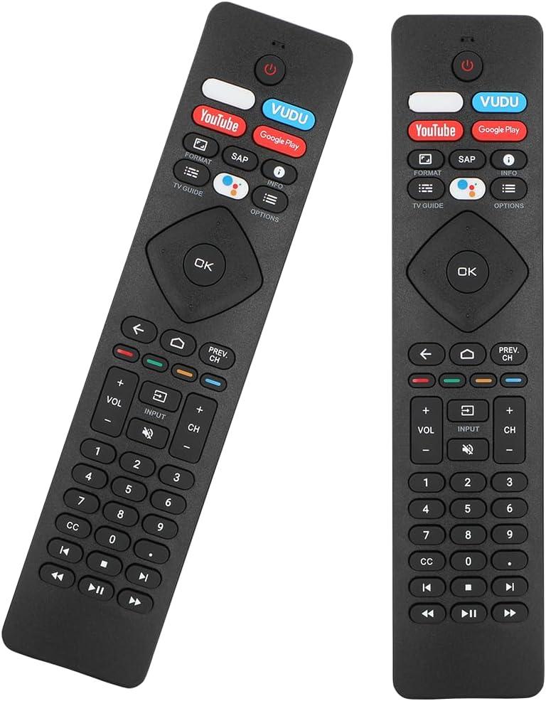 2 Pcs Voice Remote Control for Phillips Voice TV Replacement. Universal Remote Control for Philip 4K UltraHD Smart Android TV with Google Assistant. for Philips 43" 50" 55" 65" 75"
