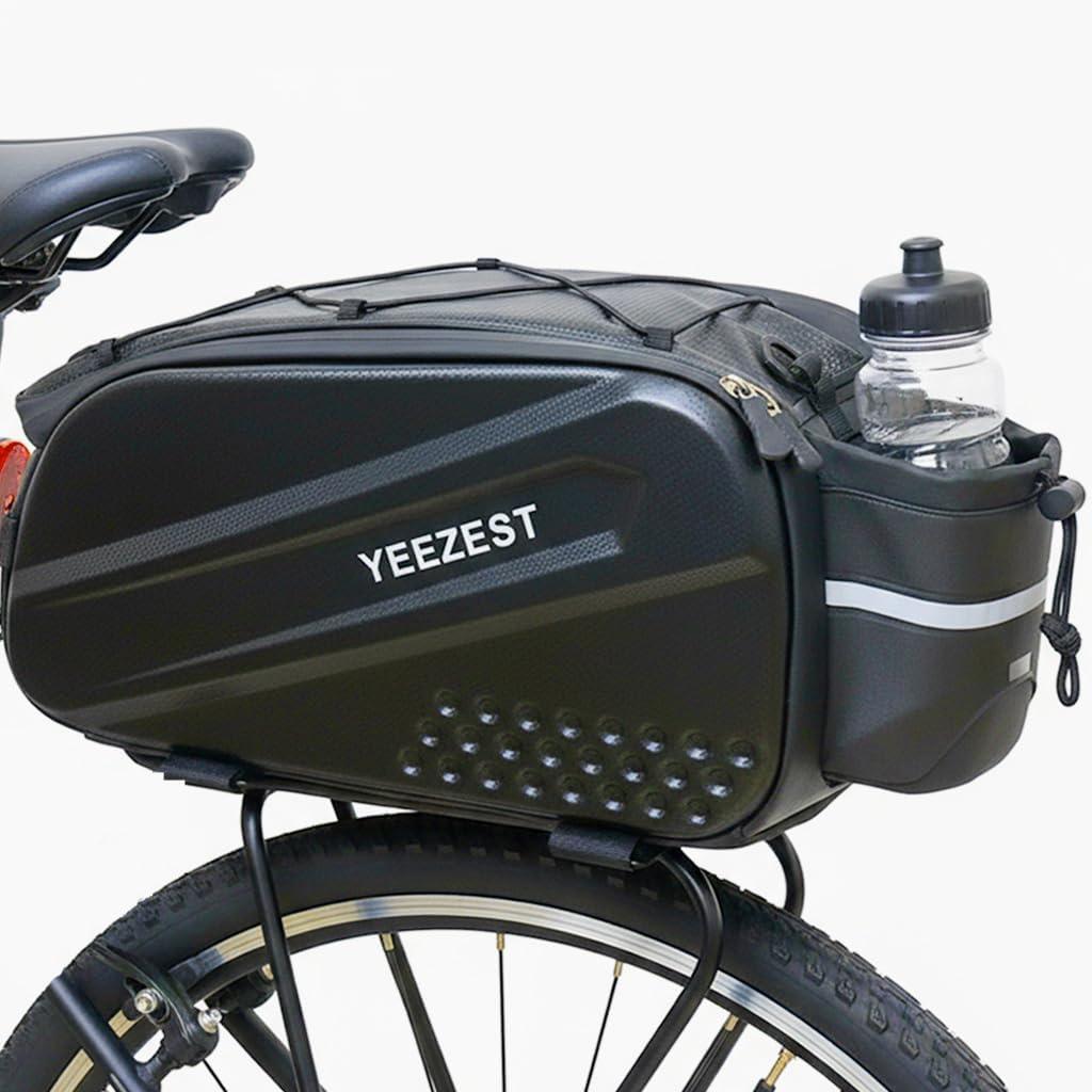 Bike Bag for Bicycle Rear Rack  10L Hard Shell Waterproof Bike E-Bike Rack Bag with Shoulder Strap & Reflective Stripfor Cycling, Commuting, Outdoor Travel, Gifts for Men