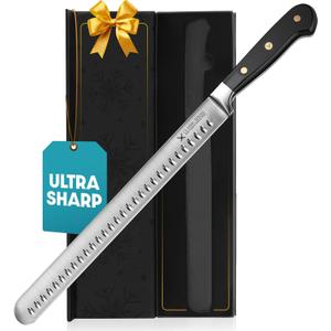 Brisket Slicing Knife  12" Brisket Knife, BBQ, Grilling Gifts For Men  Razor Sharp German Steel, Full Tang, Ergonomic Handle (Standard)