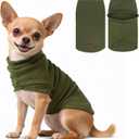 EXPAWLORER Soft Cat Sweater - Sweaters for Cats Only Warm Kitten Clothes, Fall and Winter Pet Coat Pullover Design, Fleece Sweatshirt Clothing Also for Puppy Small Dogs, Army Green L