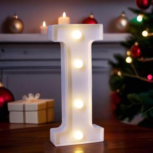 LED Light Up Marquee Letters, Battery Powered Decorative LED Letter Lights, Alphabet Light Up Letters for Wedding Birthday Party,Holiday Lamp or Home Bar Decoration (Letter I)