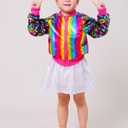 ZYBOUTIC Little Girls Sequin Jackets Kids Sparkle Jacket Zip Up Outwear Toddler Boys Glitter Sleeve Shiny Metallic Coat Birthday Cloth Christmas Rainbow HP 6 Years