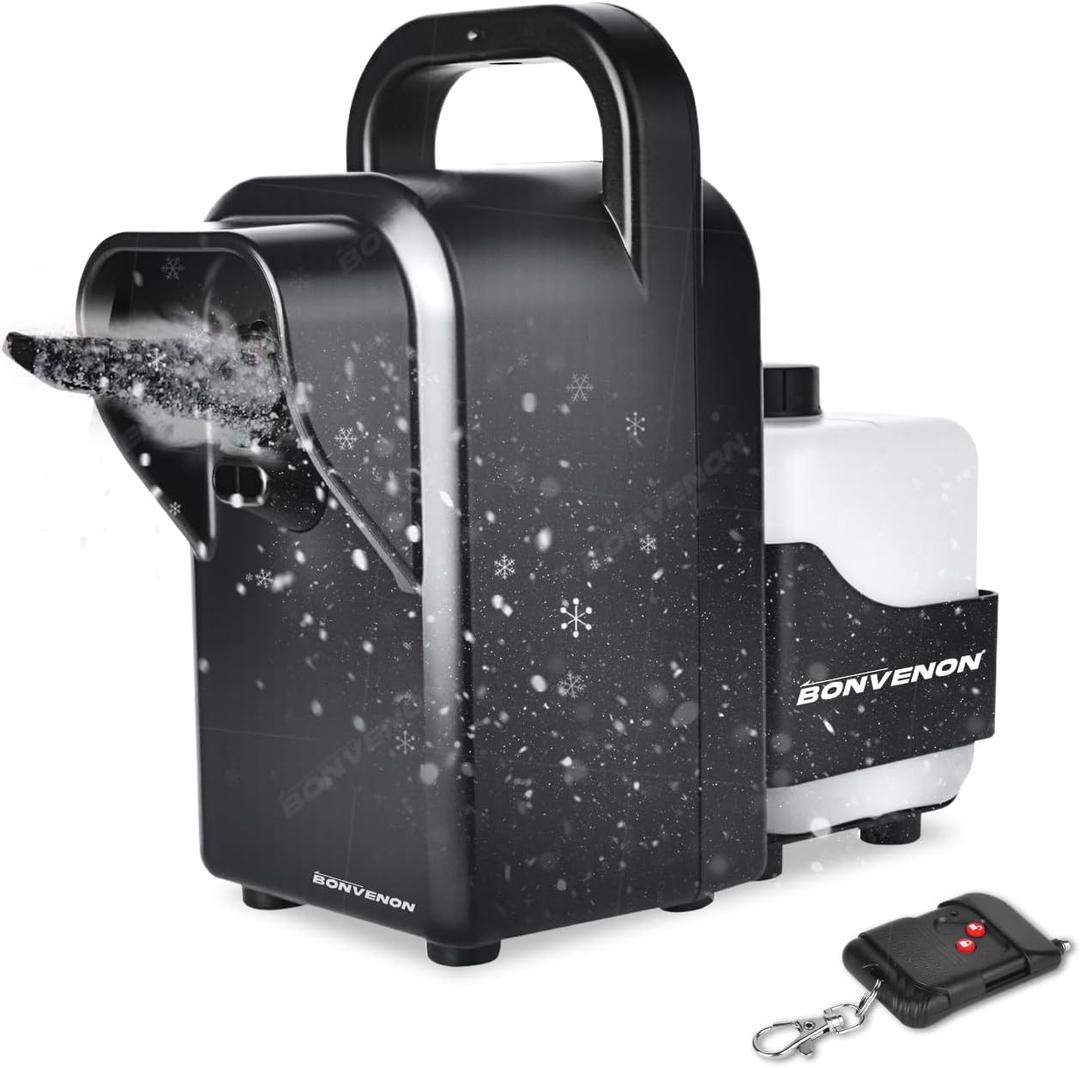 Adjustable 900W Snow Machine, 70% Quieter Indoor Artificial Snow Maker with Dual Pump, Portable Snowflake Machine for Halloween Christmas Party Wedding Decor