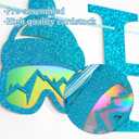 Skiing Birthday Banner, Ski Themed Birthday Party Decor, Skiing & Snowboard Banner, Winter Sports Party Supplies, Blue Glitter