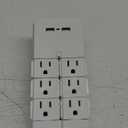 GE 6-Outlet Extender with Swivel Outlets, 2 USB Ports, Grounded Wall Tap, Built-In Device Shelf, Adapter Spaced, 3-Prong, Cruise Essentials, Use for Home Office School Dorm, UL Listed, White, 37064