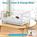 Turtle Tank Kit - Starter Aquarium with Filter, Brush, Easy to Install & Clean, for Turtles, Crabs, Small Reptiles
