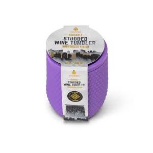MANNA STUDDED WINE TUMBLER 12OZ PURPLE, STAY WIILD