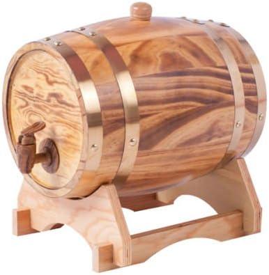 1.5L Oak Aging Barrels Whiskey Barrel Dispenser Home Bucket Whiskey Barrel, Spirits, Beer, and Liquor Light Yellow (with baked oak chips)
