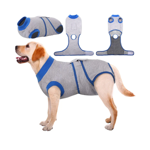 Kuoser Recovery Suit for Dogs Cats After Surgery, Professional Pet Recovery Shirt Dog Abdominal Wounds Bandages, Substitute E-Collar & Cone,Prevent Licking Dog Onesies Pet Surgery Recovery Suit 2XL, Grey Blue