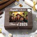 Graduation Memory Keepsake Box with Photo Custom 2026 Large Grad Card Box with Customized Picture Gift for Him Her for Graduate Grad High School Party(Black,Photo)