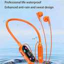 Wireless Neckband Earphones with LED BT5.4 20H Play time Water Resistant Noise Cancelling for Sports and Gaming (Orange)