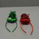 Yean Christmas Tree Headband Light Up Christmas Tree Tinsel Glow Hat Holiday Costume Accessories for Women and Girls (Pack of 2)