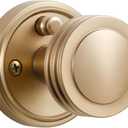 1 Pack Champagne Bronze Door Knob Privacy Door Knobs Door Handle Interior Door Knobs with Lock for Bedroom and Bathroom Zinc Alloy