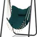 G TALECO GEAR Hammock Chair with Stand,Heavy-Duty and Rustproof Hanging Chair with Stand,Hammock Swing Chair Stand,for Indoor Outdoor Patio Yard Garden Porch (Green)