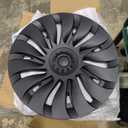 19-inch Matte Black Wheel Rim Protector Cover or Tesla Y 2021-2024 Matte Black ABS Hubcaps, Set of 4, Curb Rash Protection