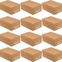 Kraft Memory Box by Simply Tidy - Store and Organize Photos, Keepsakes, DVD and CDs, Acid Free - Bulk 12 Pack (Brown)