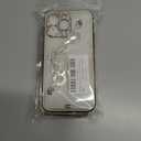 2 x Bonitec Case for iPhone 14 Pro Max Case with Bracelet 3D Glitter Sparkle Bling Strap Luxury Shiny Crystal Rhinestone Diamond Silver Chain Protective Cover for Ladys, Girls and Women, Pink